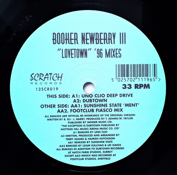 Booker Newberry III - Lovetown ('96 Mixes) | Scratch Records (12SCR019) - main Booker Newberry III - Lovetown ('96 Mixes) | Scratch Records (12SCR019) - main