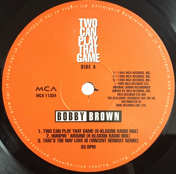 Bobby Brown - Two Can Play That Game | MCA Records (MCA 11334) - 3 Bobby Brown - Two Can Play That Game | MCA Records (MCA 11334) - 3