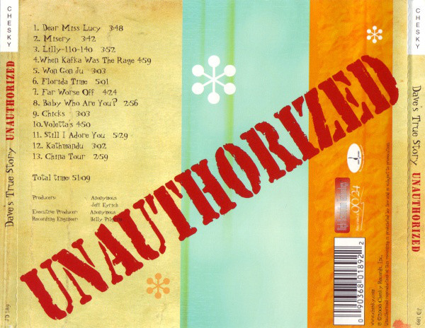 Dave's True Story - Unauthorized | Chesky Records (JD189) - 2
