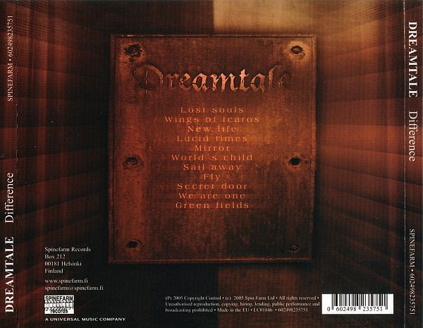 Dreamtale - Difference CD | Spinefarm Records (602498235751) - 2 Dreamtale - Difference CD | Spinefarm Records (602498235751) - 2