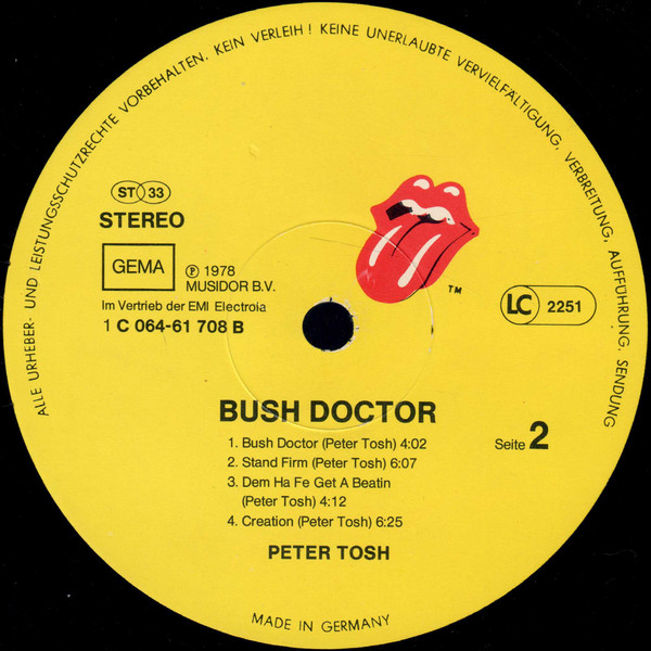 Peter Tosh - Bush Doctor | Rolling Stones Records (1C 064-61 708) - 4