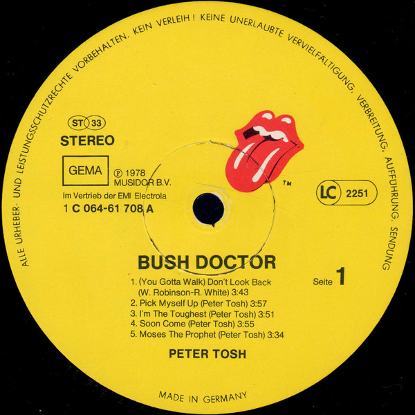 Peter Tosh - Bush Doctor | Rolling Stones Records (1C 064-61 708) - 3