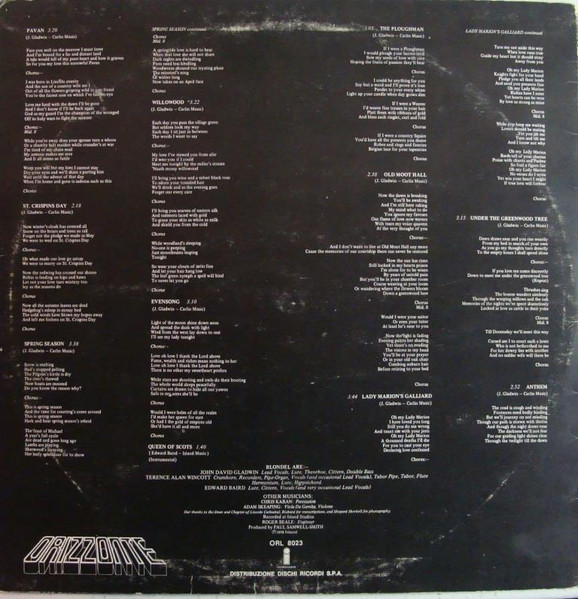 Amazing Blondel - Evensong | Island Records (ORL 8023) - 2