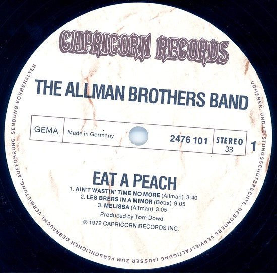 The Allman Brothers Band - Eat A Peach | Capricorn Records (2639 101) - 3 The Allman Brothers Band - Eat A Peach | Capricorn Records (2639 101) - 3