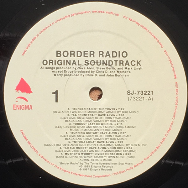 Various - Border Radio (Original Soundtrack Recording) | Enigma Records (SJ-73221) - 4