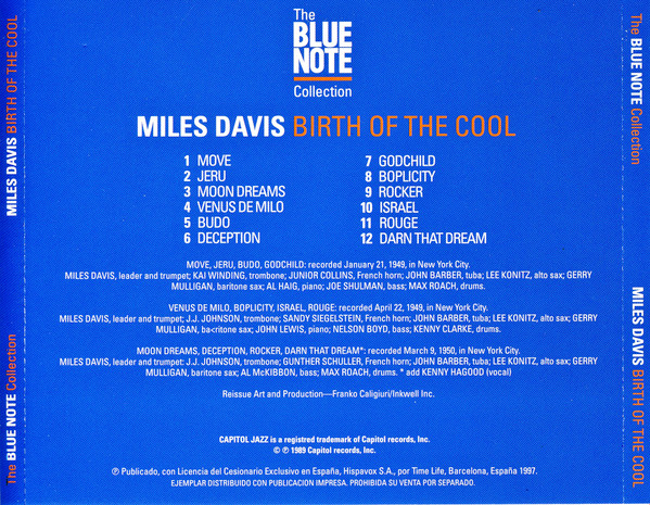 Miles Davis - Birth Of The Cool | Capitol Records (0777 792862 2 5) - 3