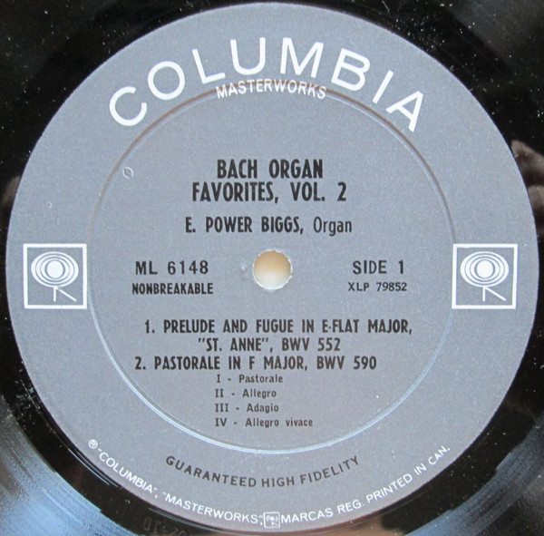 E. Power Biggs - Bach Organ Favorites, Volume 2 | Columbia Masterworks (ML 6148) - 3