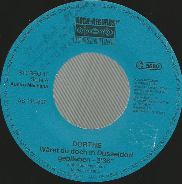 Dorthe Kollo - Wärst Du Doch In Düsseldorf Geblieben | Koch Records International (AS 145.392) - 2