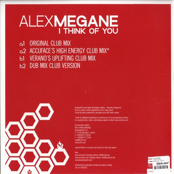 Alex Megane - I Think Of You | BE52 Records (BE52022) - 2