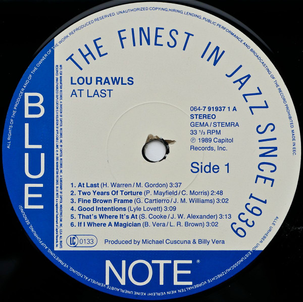 Lou Rawls - At Last | Blue Note (7 91937 1)