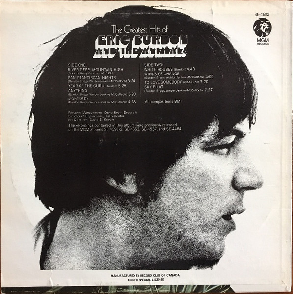 Eric Burdon & The Animals - The Greatest Hits Of Eric Burdon And The Animals | MGM Records (SE 4602) - 2 Eric Burdon & The Animals - The Greatest Hits Of Eric Burdon And The Animals | MGM Records (SE 4602) - 2