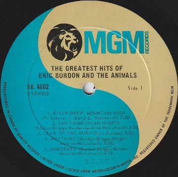 Eric Burdon & The Animals - The Greatest Hits Of Eric Burdon And The Animals | MGM Records (SE 4602) - 3 Eric Burdon & The Animals - The Greatest Hits Of Eric Burdon And The Animals | MGM Records (SE 4602) - 3