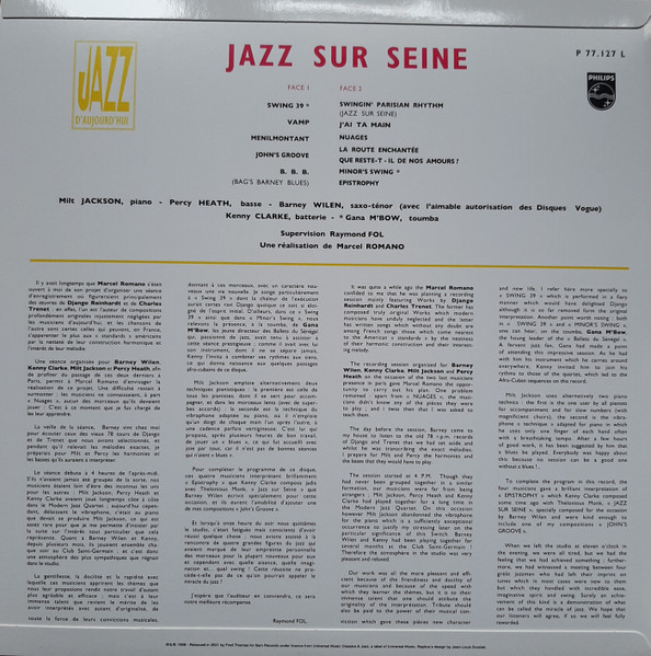 Milt Jackson - Barney Wilen - Percy Heath - Kenny Clarke - Jazz Sur Seine | Sam Records (SR08/1) - main