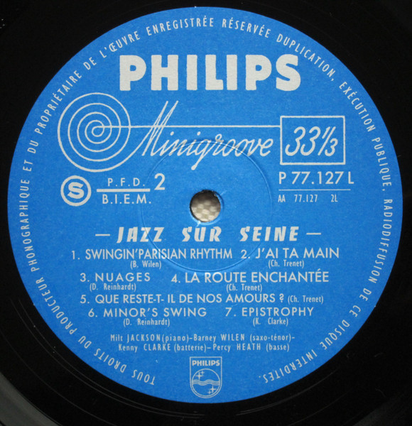 Milt Jackson - Barney Wilen - Percy Heath - Kenny Clarke - Jazz Sur Seine | Sam Records (SR08/1) - 2