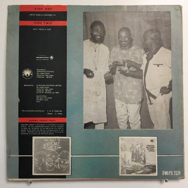 Oriental Brothers International - Anyi Abiala Ozo | Afrodisia (DWAPS 2274) - 2