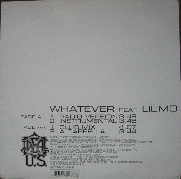 Ideal Featuring Lil' Mo - Whatever | Virgin (7243 8 96988 6 2) - 4 Ideal Featuring Lil' Mo - Whatever | Virgin (7243 8 96988 6 2) - 4
