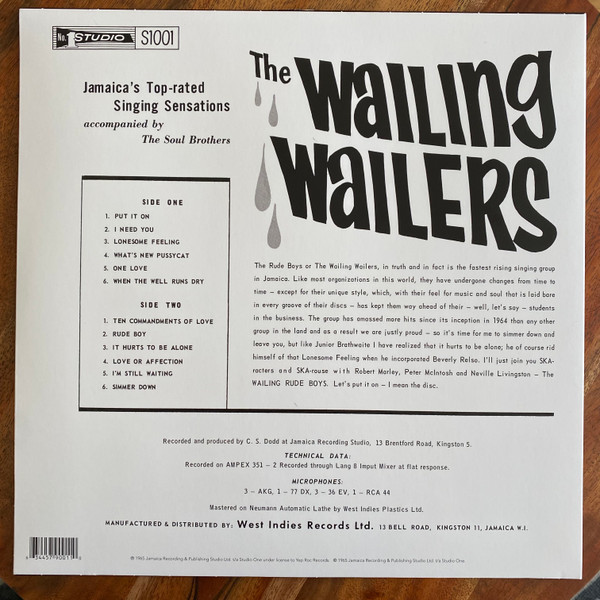 The Wailers - The Wailing Wailers | Studio One (LP-SOR-001) - 2