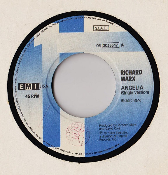 Richard Marx - Angelia | EMI USA (06 2035547) - 3