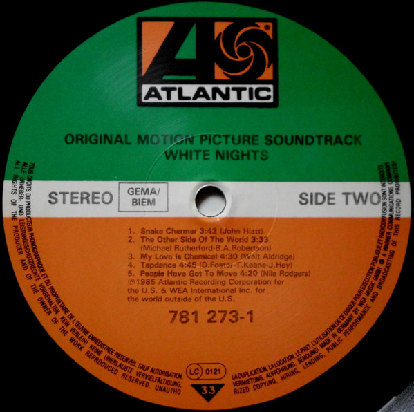 Various - White Nights: Original Motion Picture Soundtrack | Atlantic (781 273-1) - 2