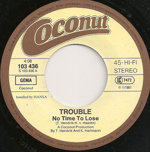 Trouble - No Time To Lose | Coconut (103 436) - 2