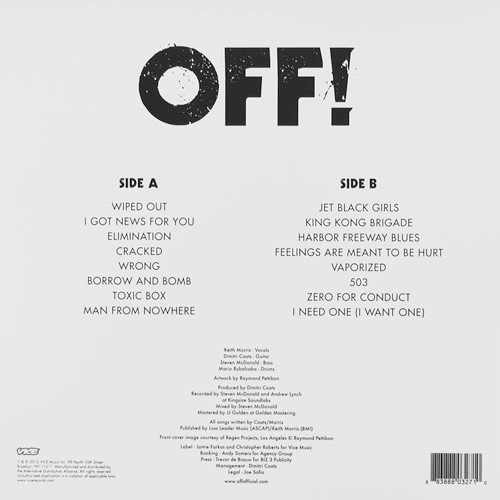 OFF! - OFF! (2012 OG) [Vinyl] | Vice Records (VCA 80327-1) - 2