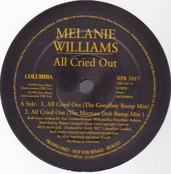 Melanie Williams - All Cried Out | Columbia (XPR 2017) - main