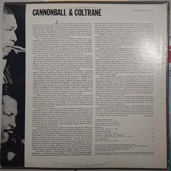 Cannonball Adderley & John Coltrane - Cannonball & Coltrane | Limelight (LS-86009) - 2 Cannonball Adderley & John Coltrane - Cannonball & Coltrane | Limelight (LS-86009) - 2