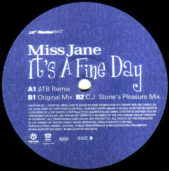 Miss Jane - It's A Fine Day | Kontor Records (Kontor047) - 2 Miss Jane - It's A Fine Day | Kontor Records (Kontor047) - 2