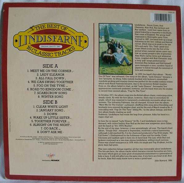 Lindisfarne - The Best Of Lindisfarne - 16 Classic Tracks | Virgin Vip (VVIP 103) - main