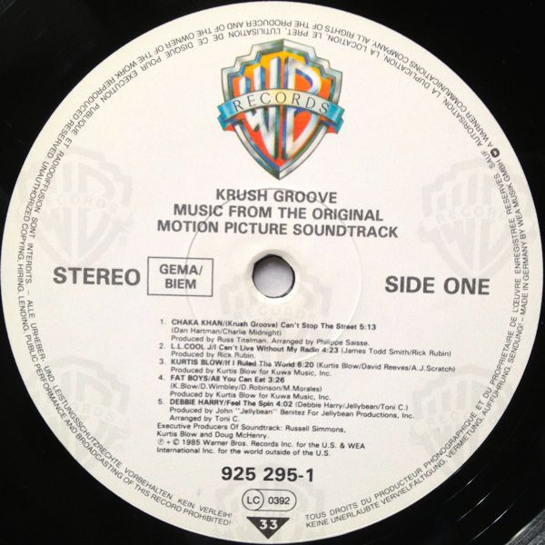 Various - Krush Groove (Music From The Original Motion Picture Sound Track) | Warner Bros. Records (925 295-1) - 3