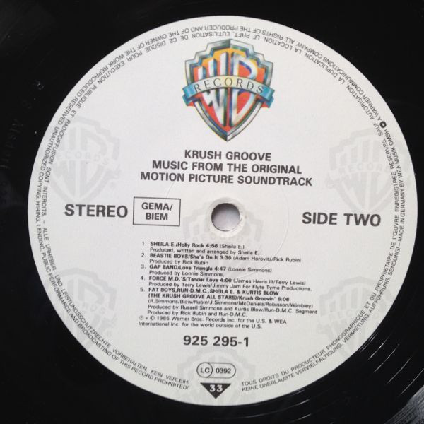 Various - Krush Groove (Music From The Original Motion Picture Sound Track) | Warner Bros. Records (925 295-1) - 4