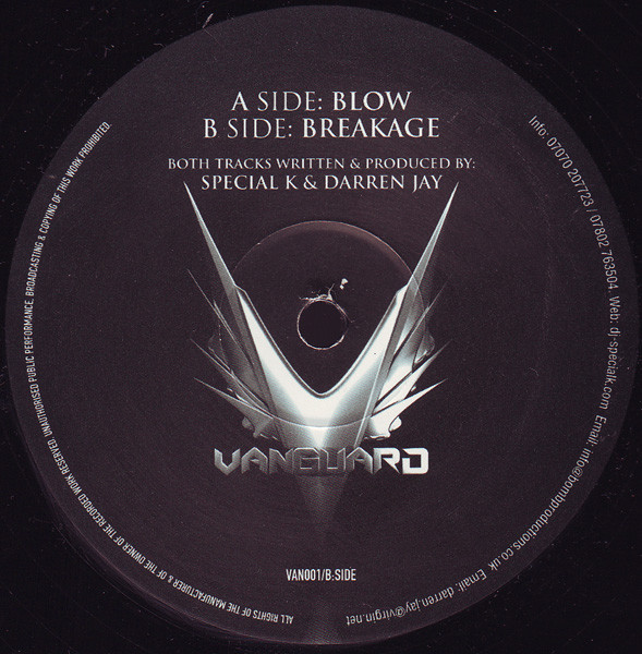 Special K & Darren Jay - Blow / Breakage | Vanguard (VAN 001) - main