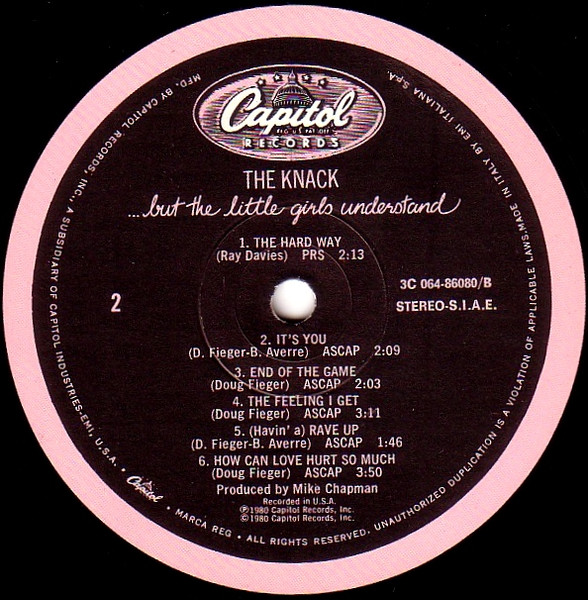 The Knack - ...But The Little Girls Understand | Capitol Records (3C 064-86080) - 4 The Knack - ...But The Little Girls Understand | Capitol Records (3C 064-86080) - 4