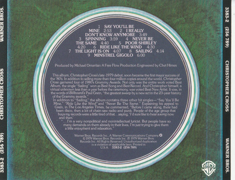 Christopher Cross - Christopher Cross | Warner Bros. Records (3383-2) - 2 Christopher Cross - Christopher Cross | Warner Bros. Records (3383-2) - 2
