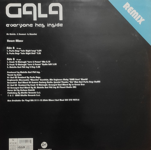 Gala - Everyone Has Inside (House Mixes) | B.I.G. (BIG 5111R-12) - 2