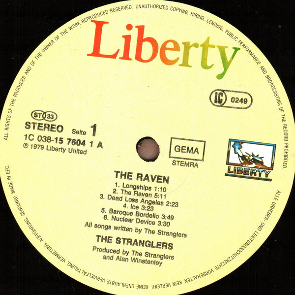 The Stranglers - The Raven | Liberty (1C 038-15 7604 1) - 4