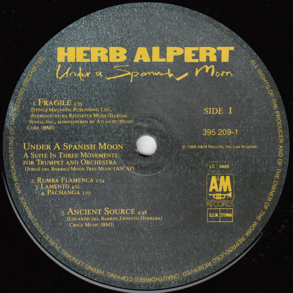 Herb Alpert - Under A Spanish Moon | A&M Records (395 209-1) - 3