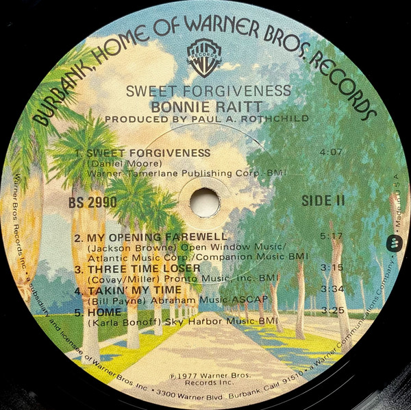 Bonnie Raitt - Sweet Forgiveness | Warner Bros. Records (BS 2990) - 4