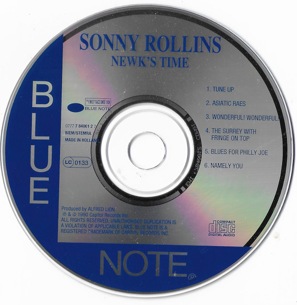 Sonny Rollins - Newk's Time | Blue Note (7 84001 2) - 3