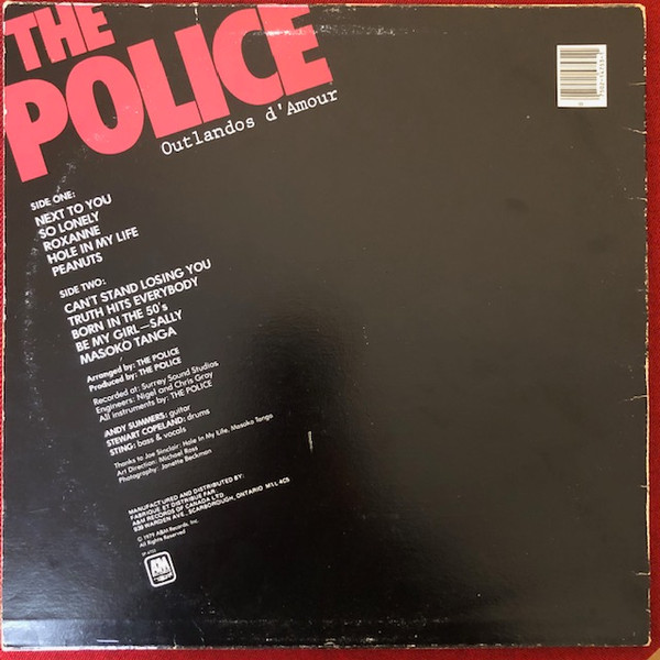 The Police - Outlandos D'Amour | A&M Records (SP-4753) - 2