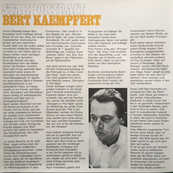 Bert Kaempfert - Starportrait Bert Kaempfert | Polydor (251011/012) - 3 Bert Kaempfert - Starportrait Bert Kaempfert | Polydor (251011/012) - 3