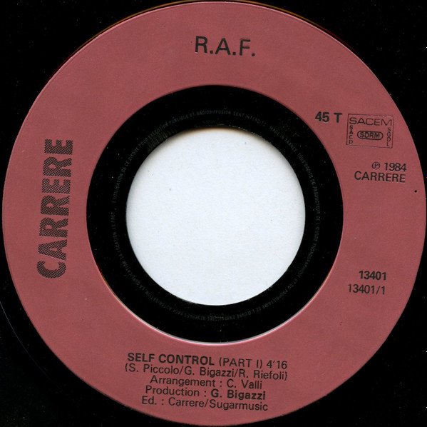 RAF - Self Control | Carrere (13 401) - 3