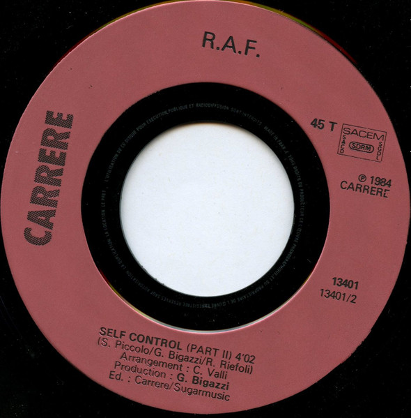 RAF - Self Control | Carrere (13 401) - 4