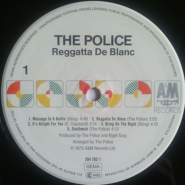 The Police - Reggatta De Blanc | A&M Records (394 792-1) - 3