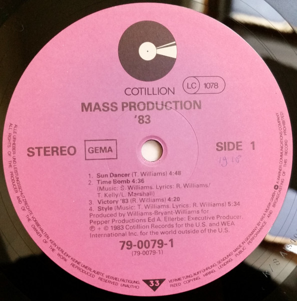 Mass Production - '83 | Cotillion Records (79-0079-1) - 3