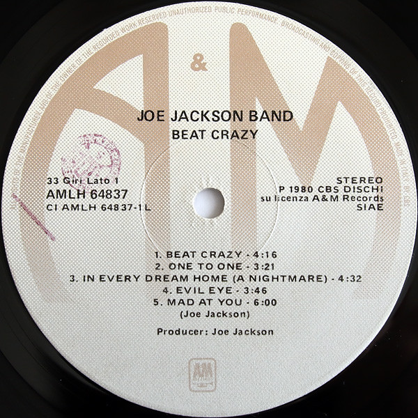 Joe Jackson Band - Beat Crazy | A&M Records (AMLH 64837) - 3
