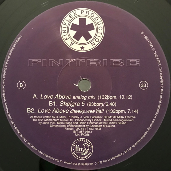 Finitribe - Love Above / Sheigra 5 | FFRR (FX258) - 3