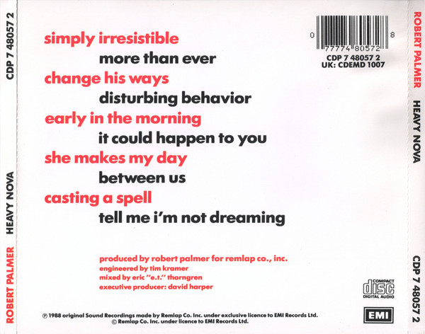 Robert Palmer - Heavy Nova | EMI (CDP 7 48057 2) - 2 Robert Palmer - Heavy Nova | EMI (CDP 7 48057 2) - 2