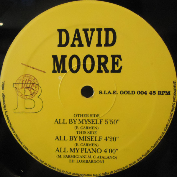 David Moore - All By Myself | Gold Town Records (GOLD 004) - main