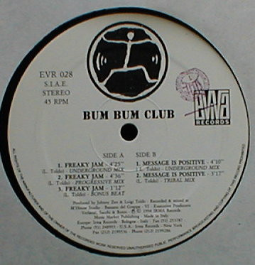 Bum Bum Club - Freaky Jam / Message Is Positive | Èviva Records (EVR 028) - main Bum Bum Club - Freaky Jam / Message Is Positive | Èviva Records (EVR 028) - main